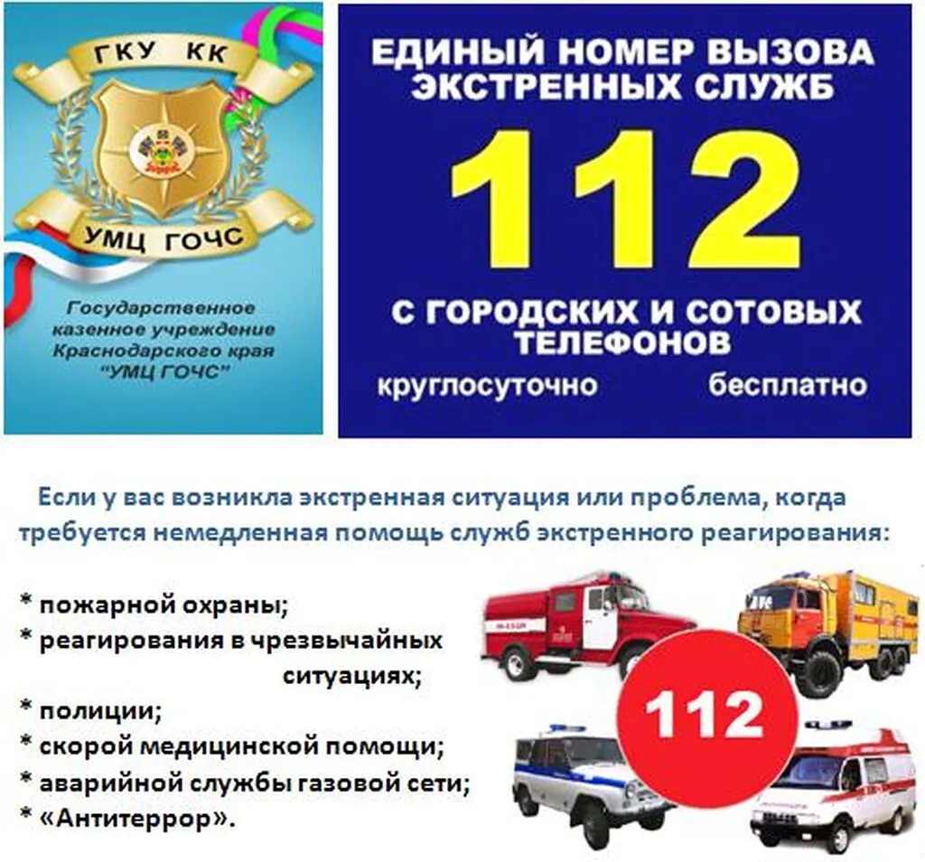 Телефоны экстренных служб